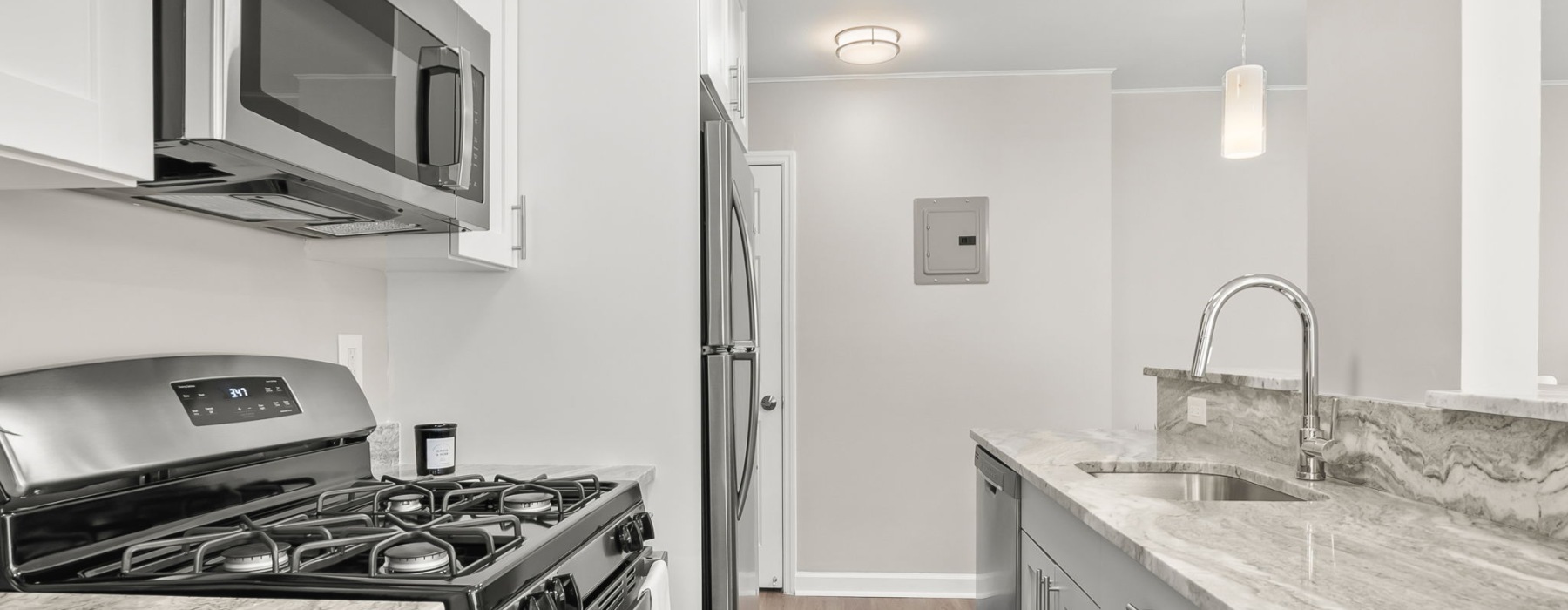 The renovated kitchen at Sussex Square